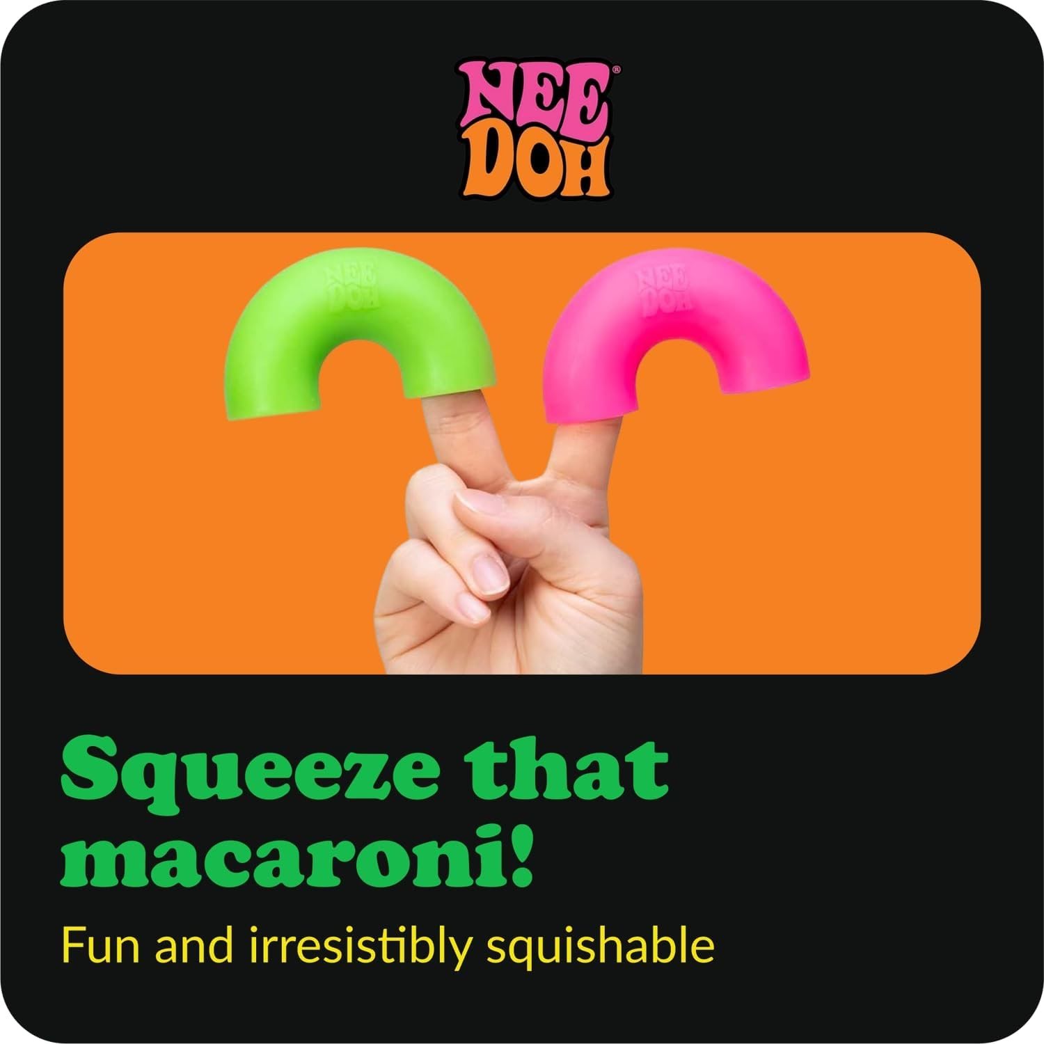 NeeDoh Mac 'N' Squeeze – 4 Squishy Noodles – Assorted